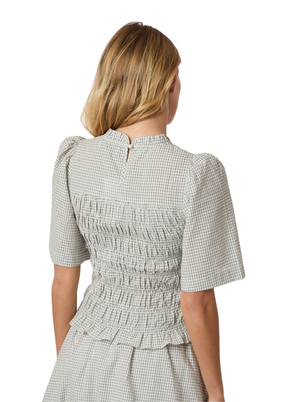 Possini Small Check Blouse - Creme - Image 5