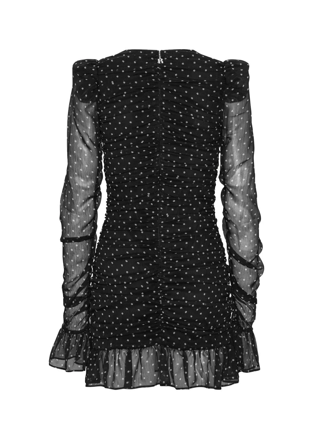 PRINTED LONG-SLEEVE DRESS - 1000 Black Comb. - Image 2