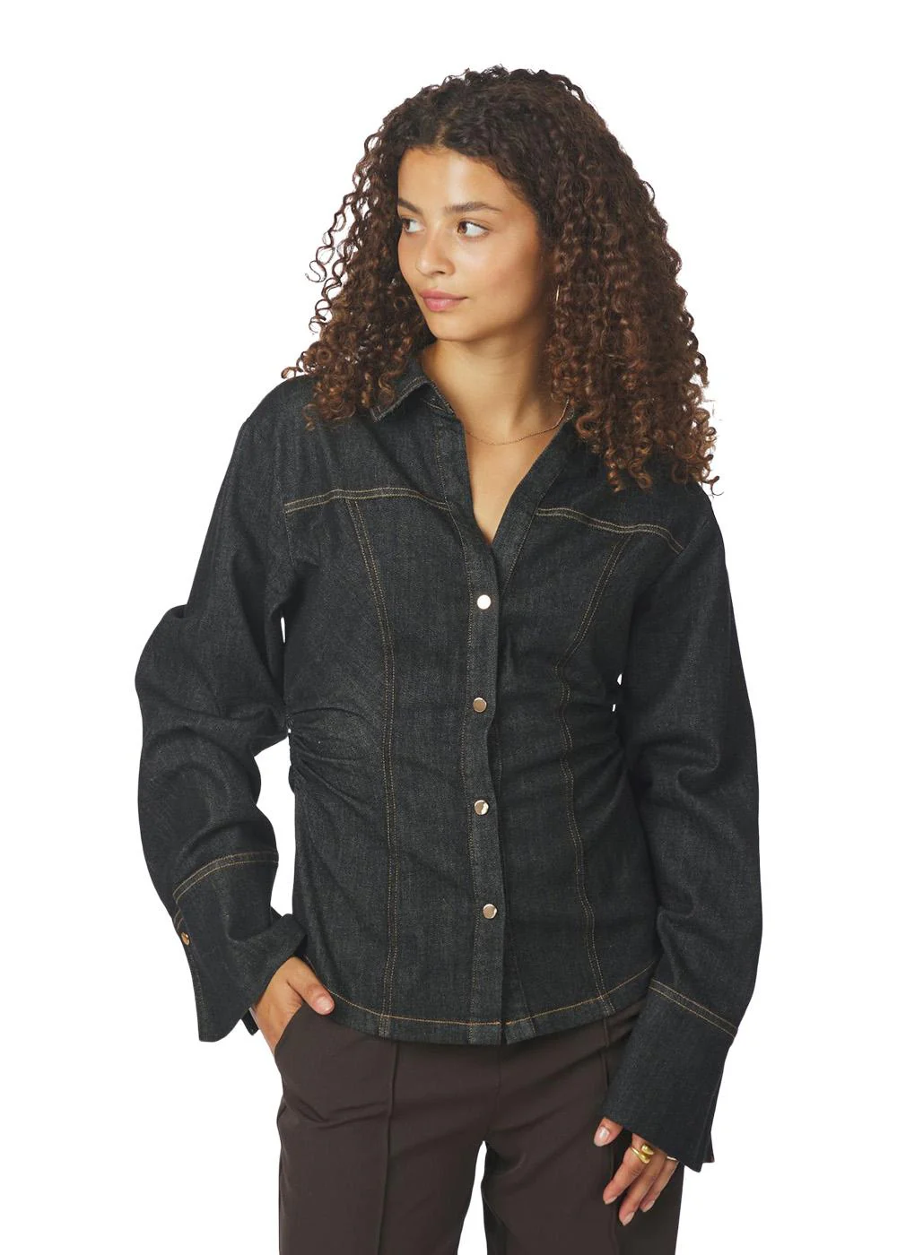 Rabia Denim Shirt - Black - Image 3