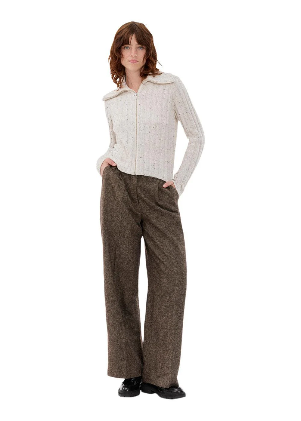Raulmd rollneck cardigan - Sand Speckle - Image 3