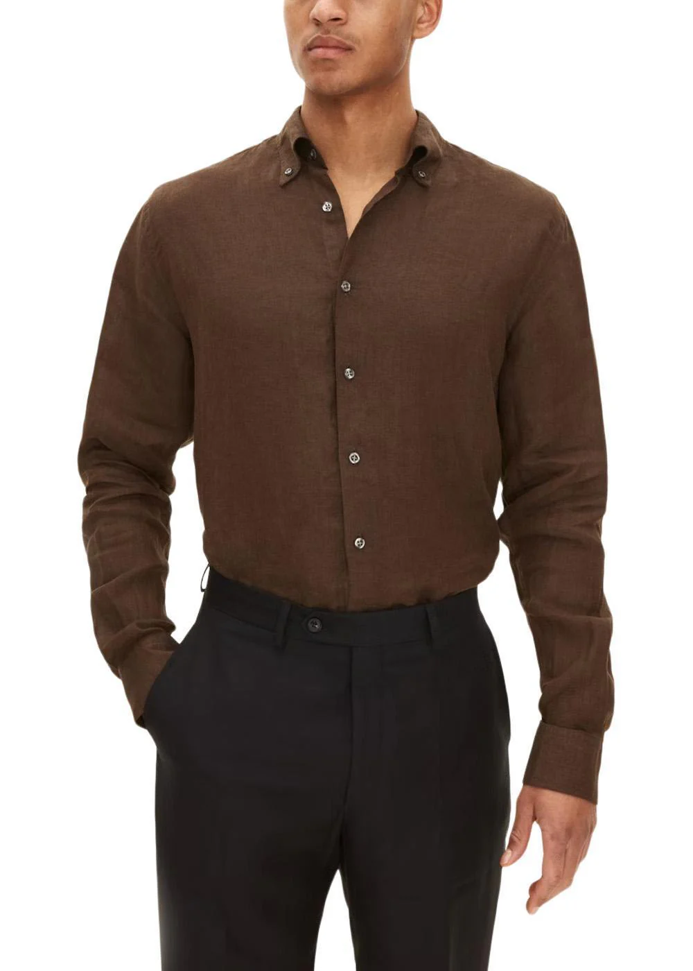 Reg Fit BD Signature Linen - Brown - Image 3