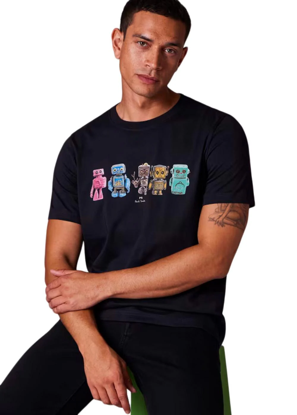 Reg Fit T-Shirt Robots - Very Dark Navy - Image 2