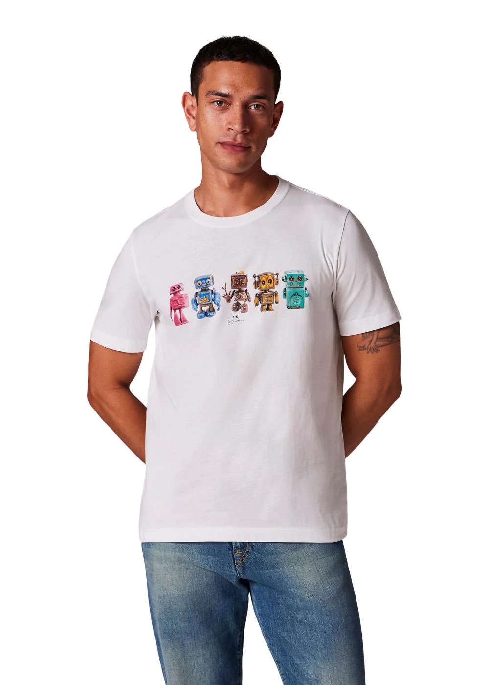 Reg Fit T-Shirt Robots - White - Image 2