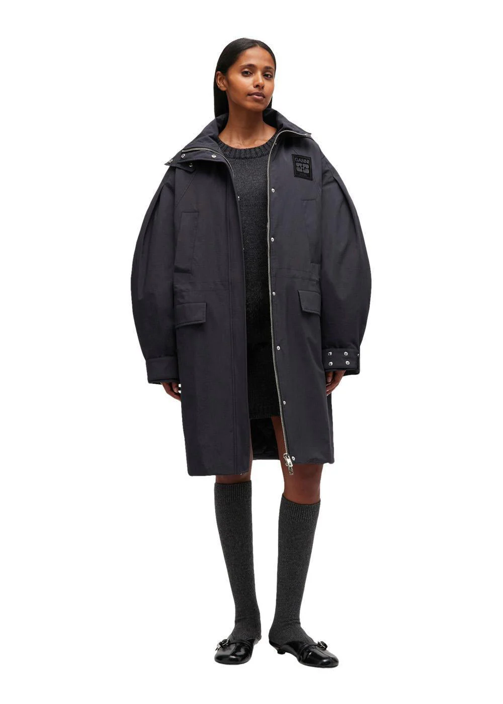 Ripstop Tri-Layer Parka Coat - Phantom - Image 2