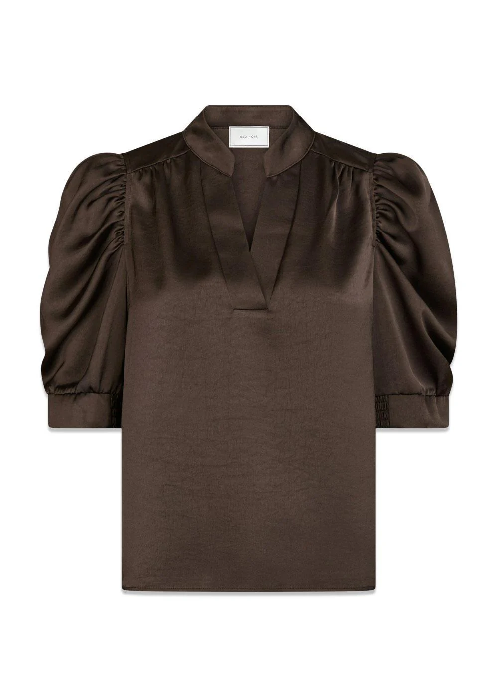 Roella Heavy Sateen Blouse - Dark Brown