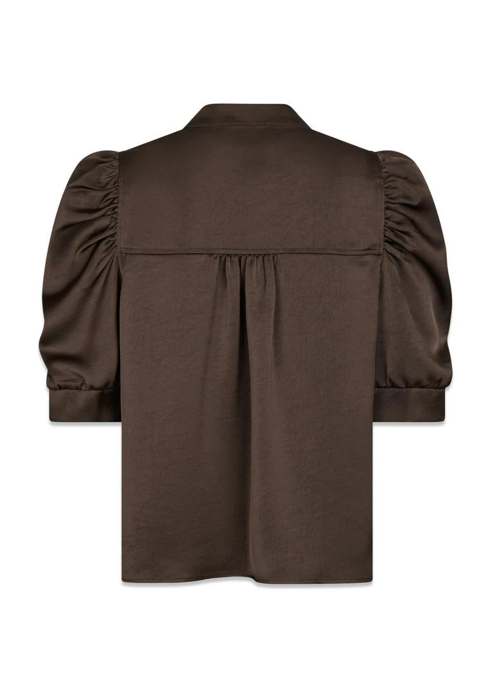 Roella Heavy Sateen Blouse - Dark Brown - Image 2