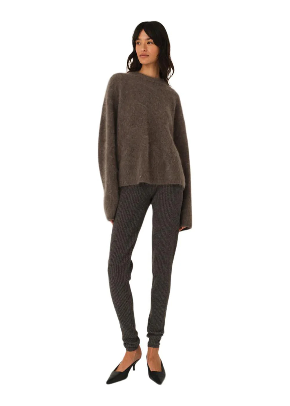Roma Boyfriend Sweater - Grey Melange - Image 5