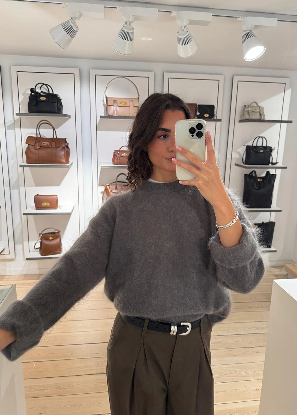 Roma Boyfriend Sweater - Grey Melange - Image 8