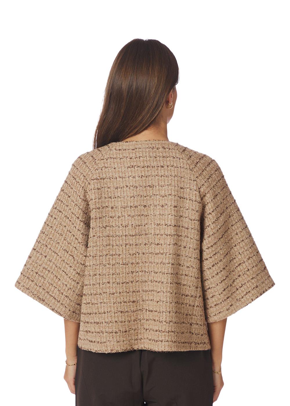 Rosella Boucle Mini Jacket - Taupe - Image 4