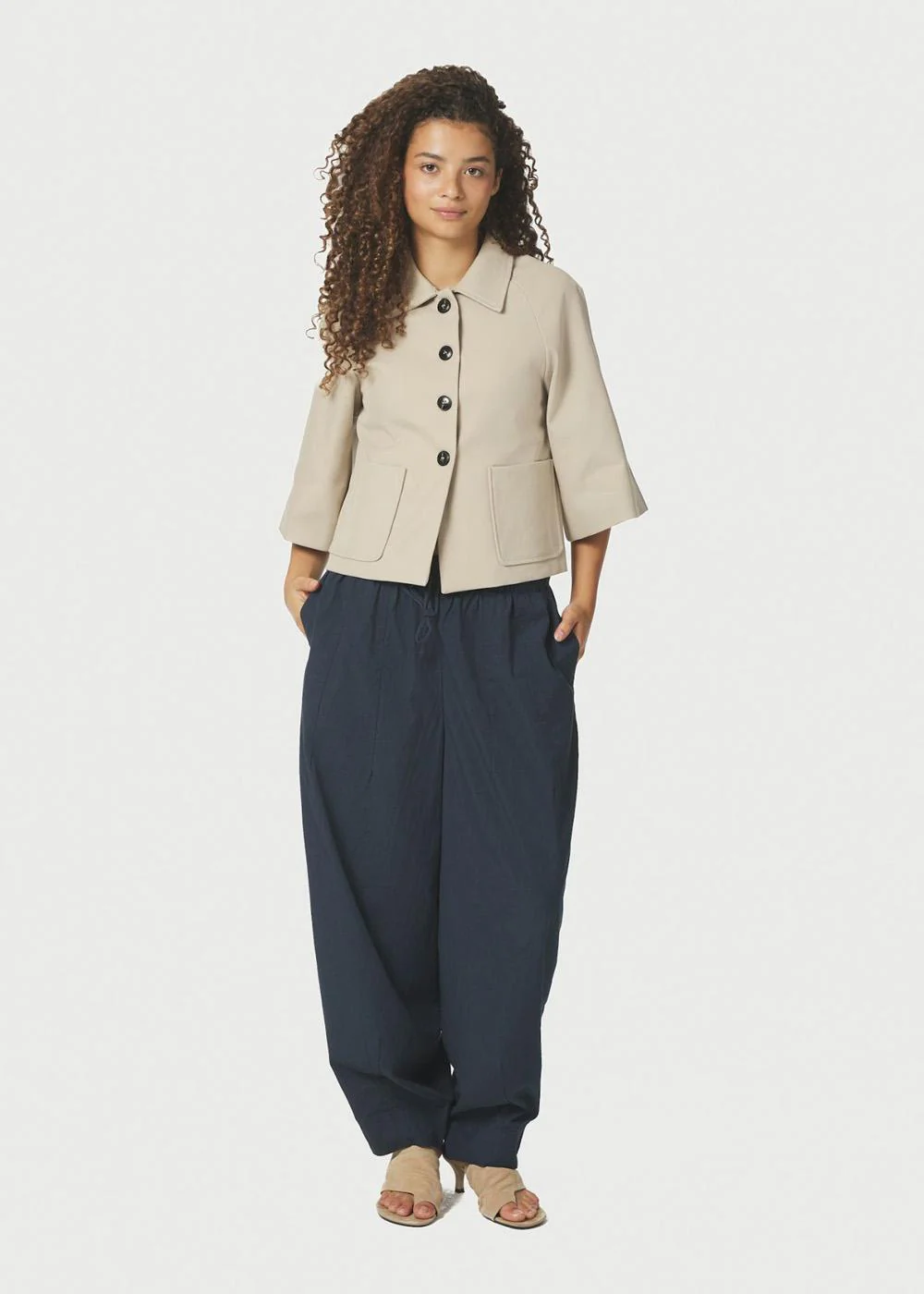 Rosemma Trench Mini Jacket - Beige - Image 3