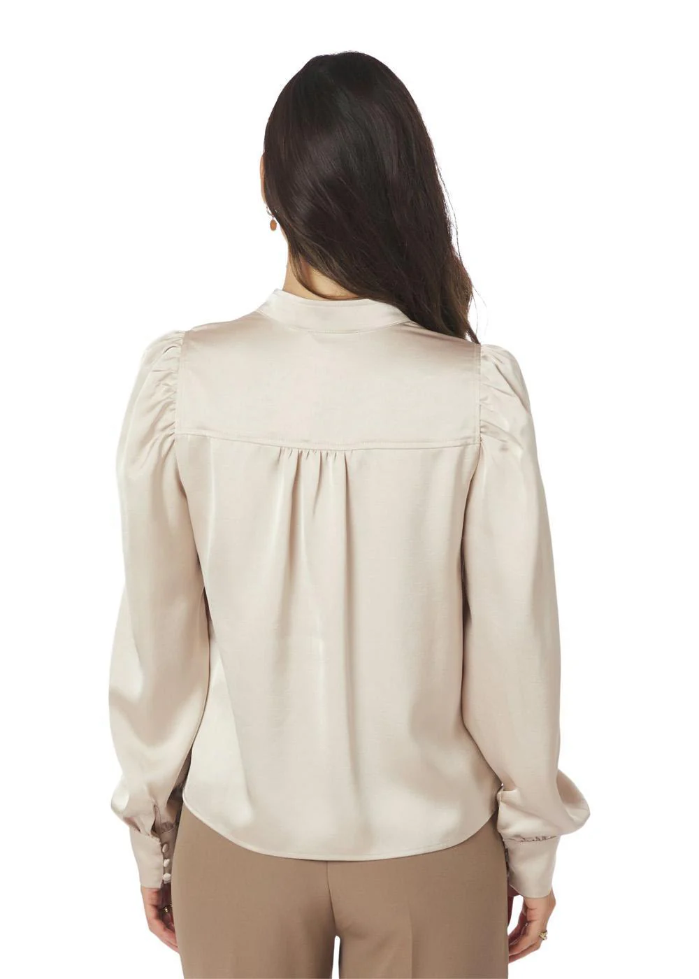 Rosslyn Heavy Sateen Blouse - Champagne - Image 8