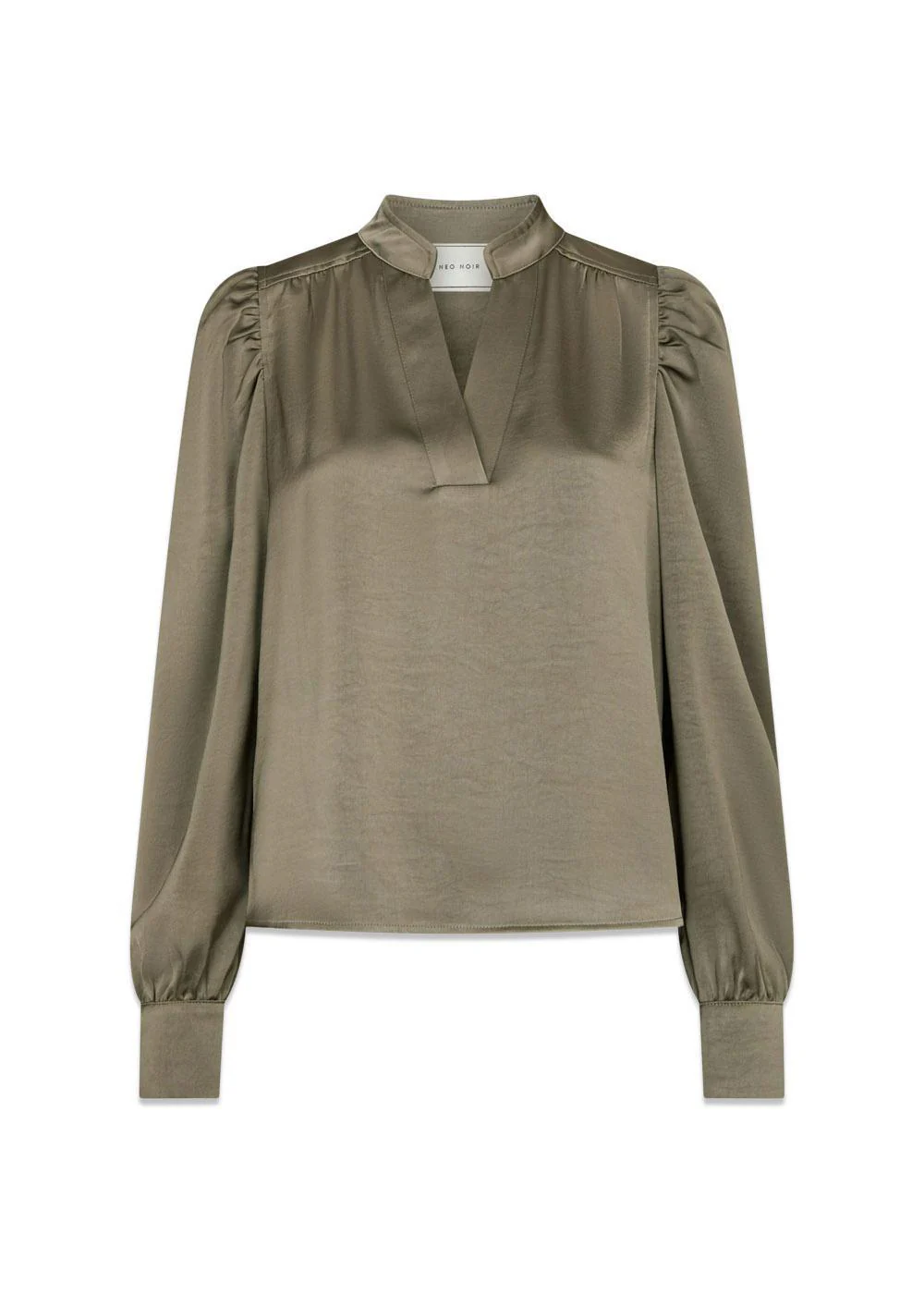 Rosslyn Heavy Sateen Blouse - Cold Army