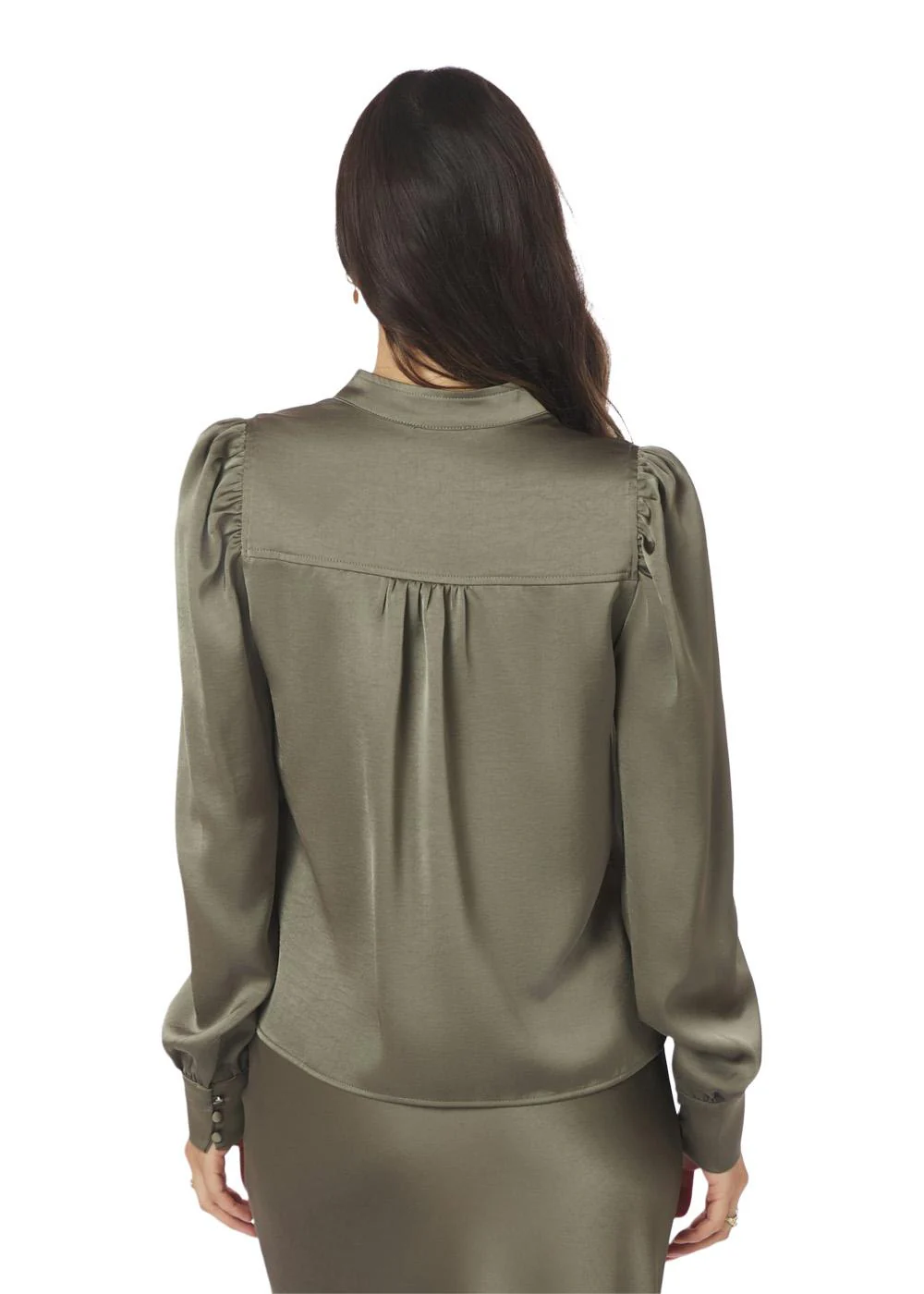 Rosslyn Heavy Sateen Blouse - Cold Army - Image 4