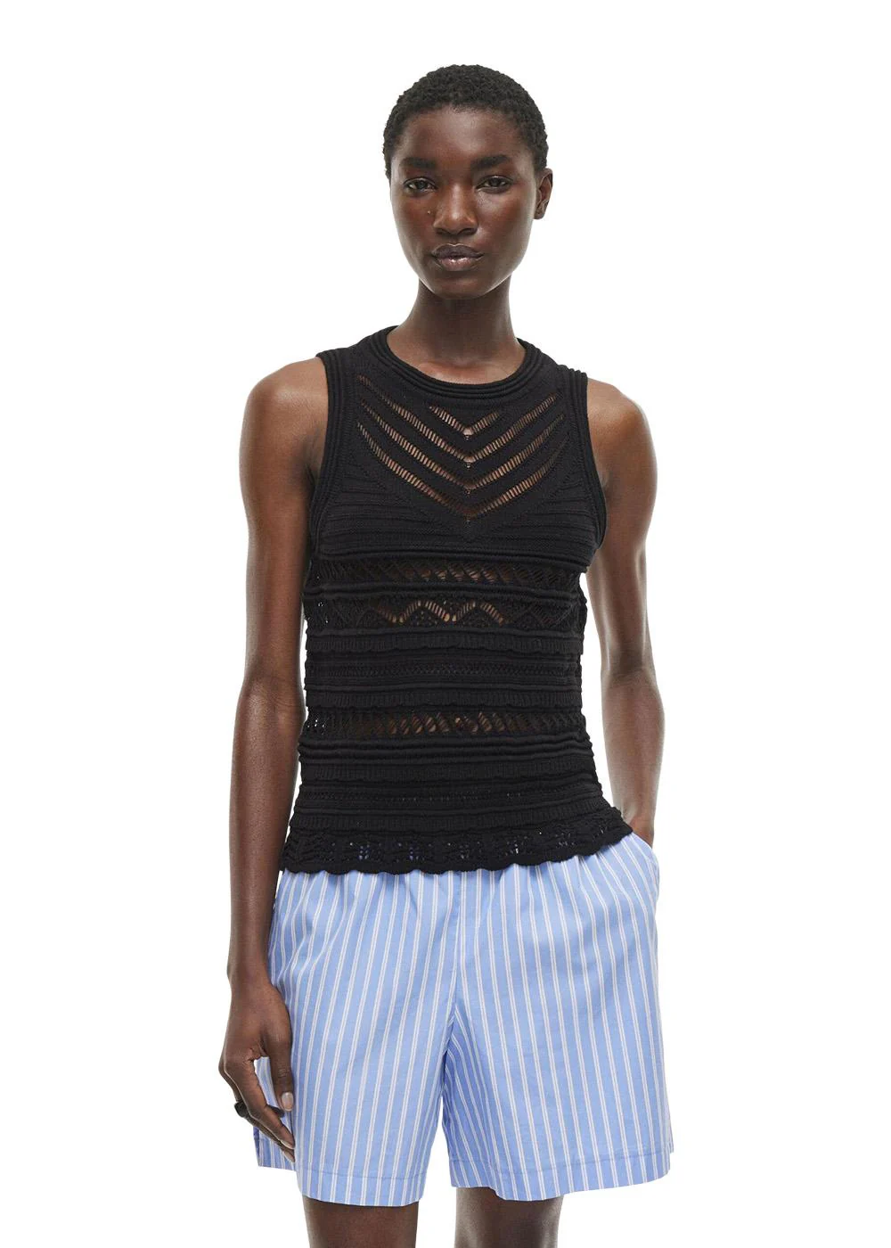 ROUDELPHINE S/L O_NECK KNIT TOP - Meteorite - Image 3