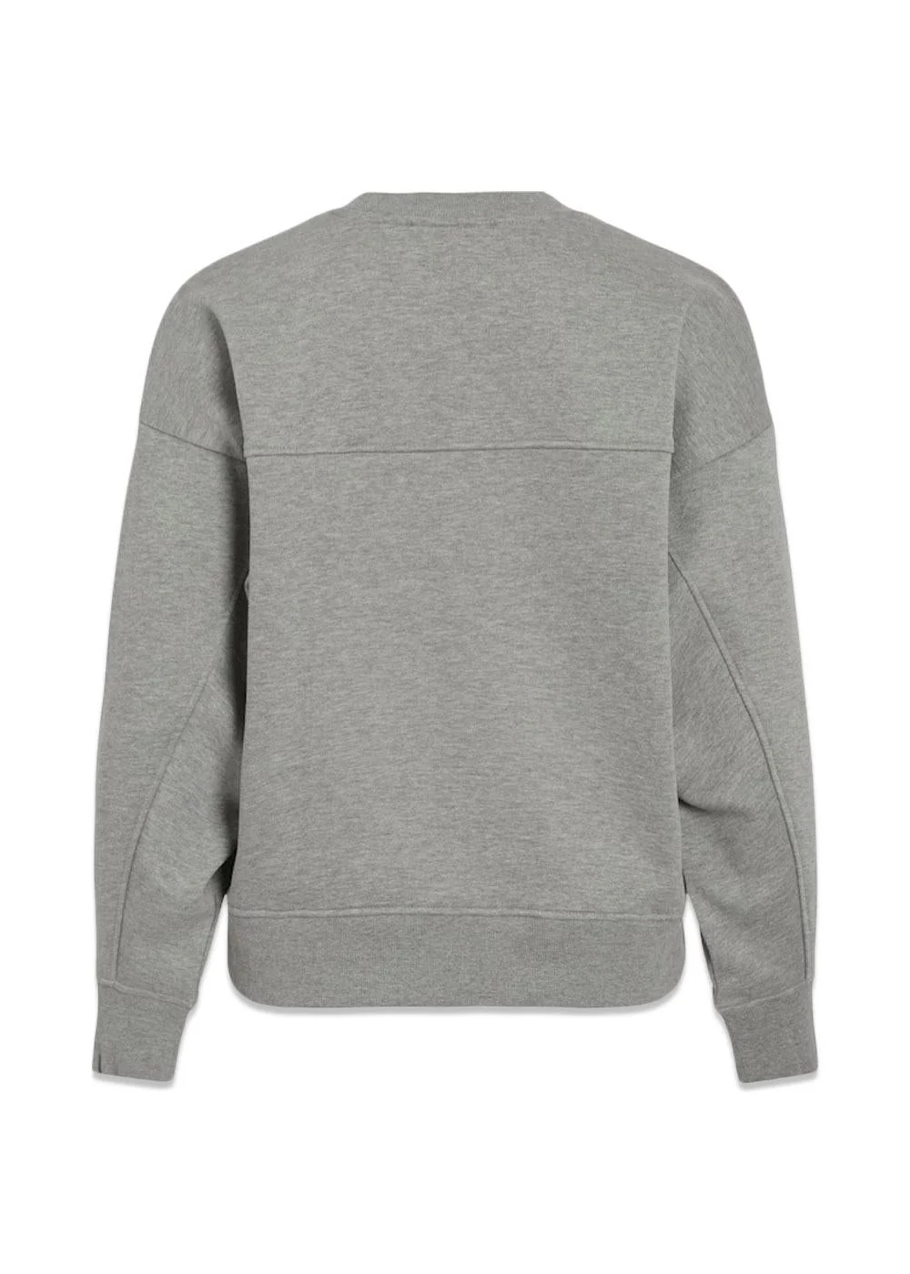 ROUNELLA LS SHORT O-NECK SWEATSHIRT - Light Grey Melange - Image 3