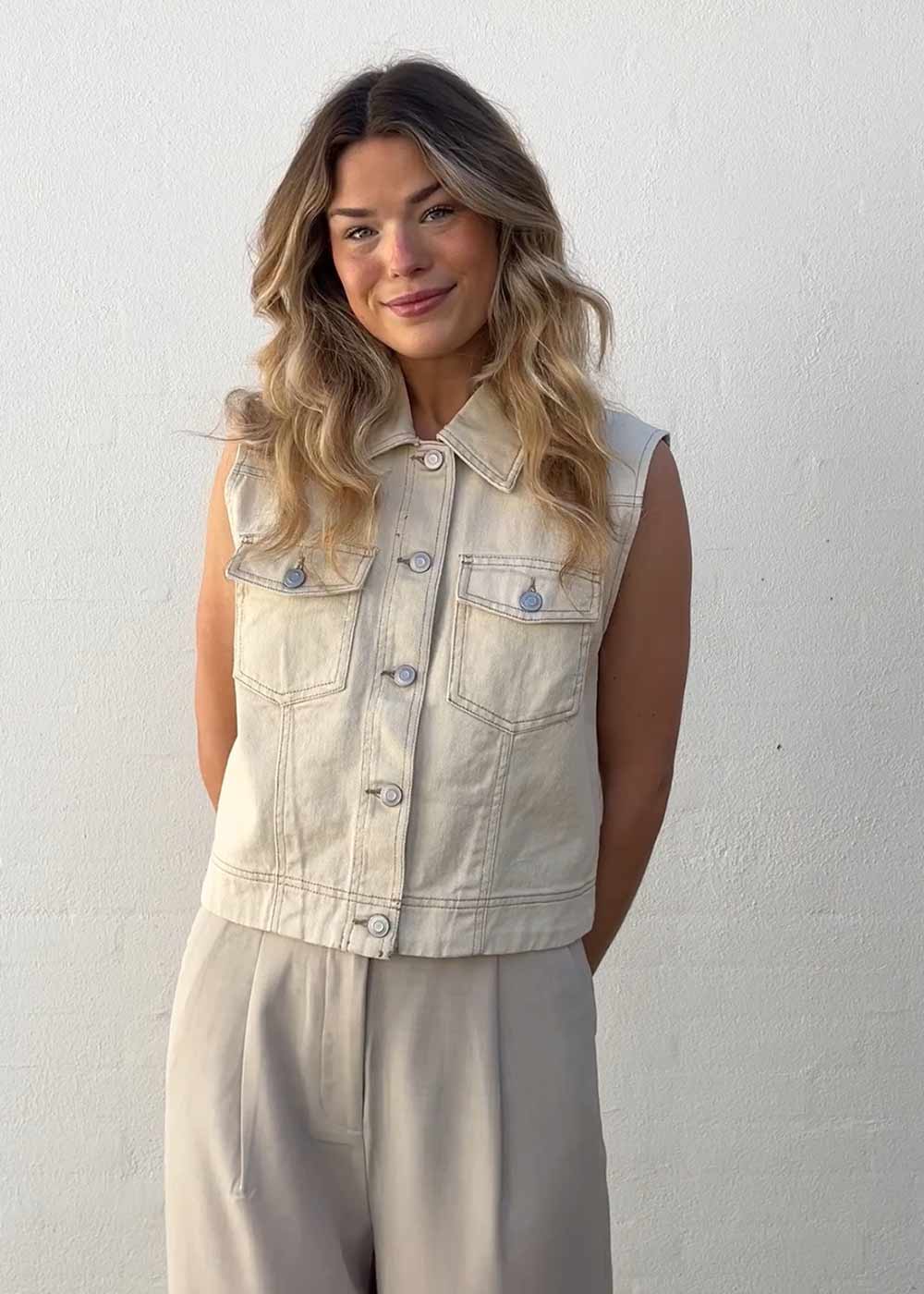 ROUNOVA S/L DENIM SHIRT - Birch - Image 2