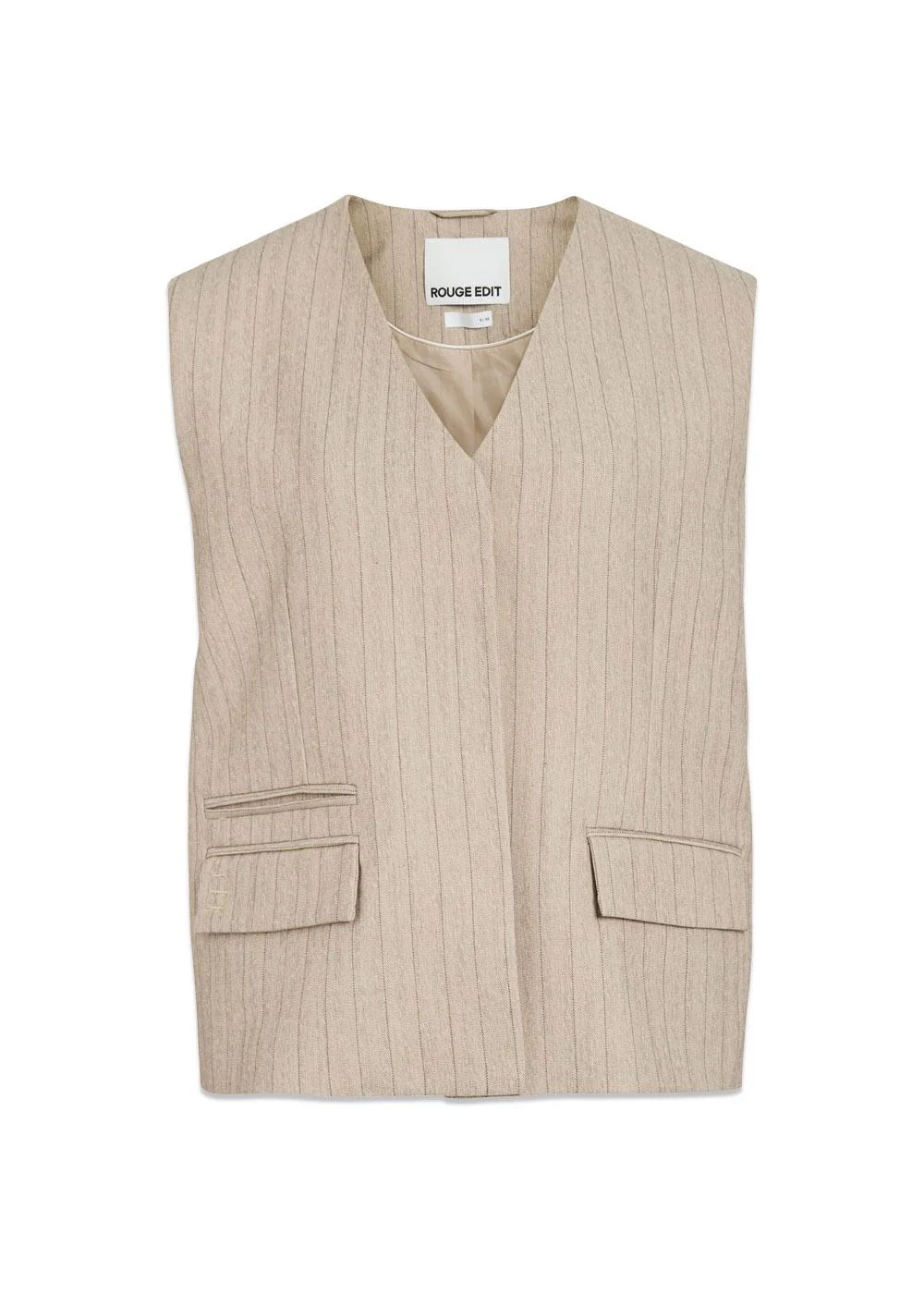 ROUSAGA OVERSIZED WAISTCOAT - Feather Gray Melangé Herringbone