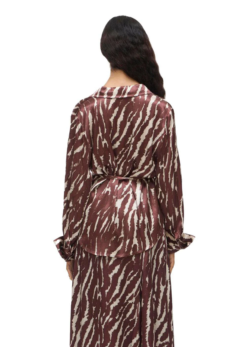 Roushiana LS printed collar shirt - Decadent Choco/Birch - Image 3