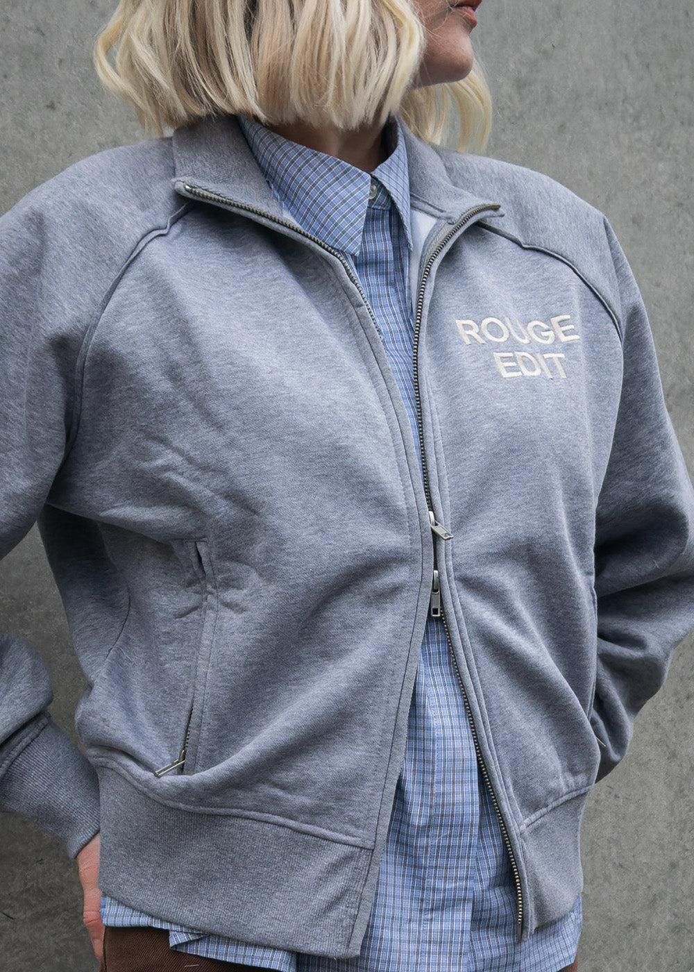 ROUYORK L/S HIGH NECK ZIPPER SWEAT - Light Grey Melange - Image 3