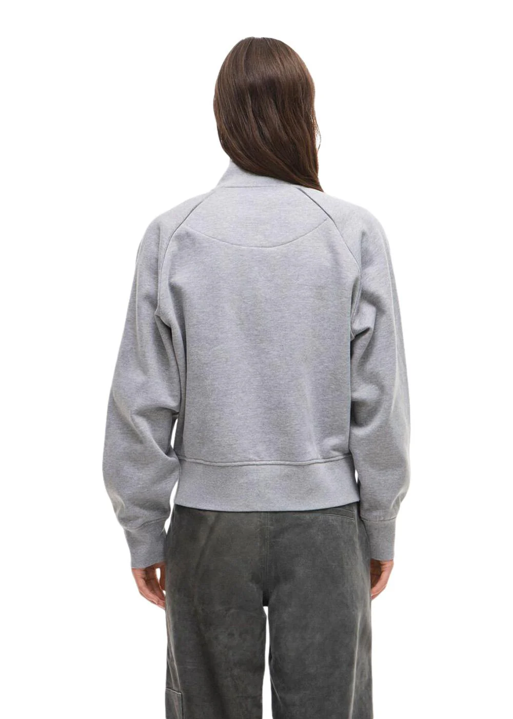 ROUYORK L/S HIGH NECK ZIPPER SWEAT - Light Grey Melange - Image 4