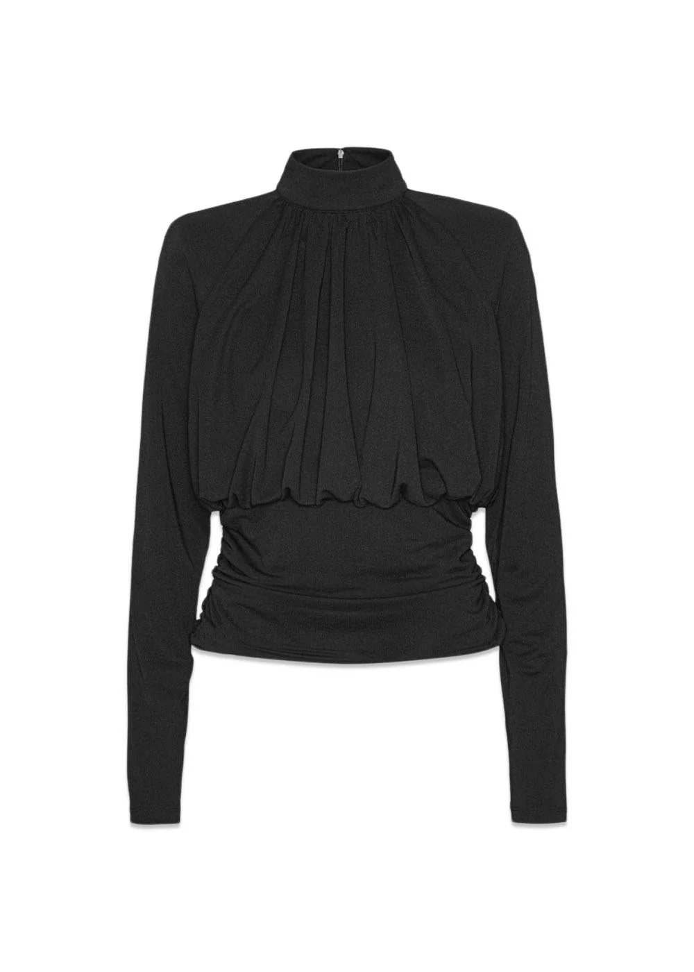 RUCHED LS TOP - Black