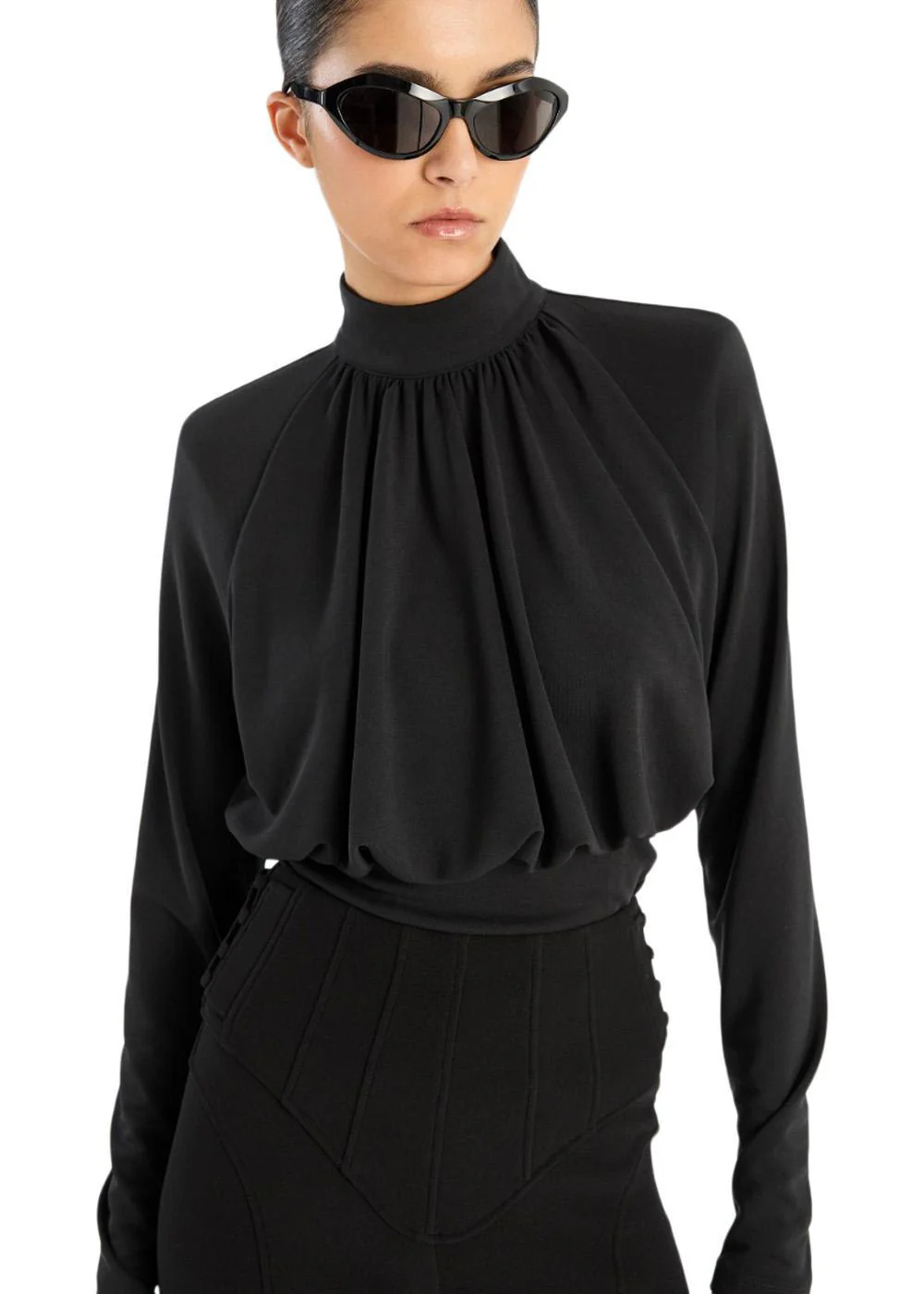 RUCHED LS TOP - Black - Image 3