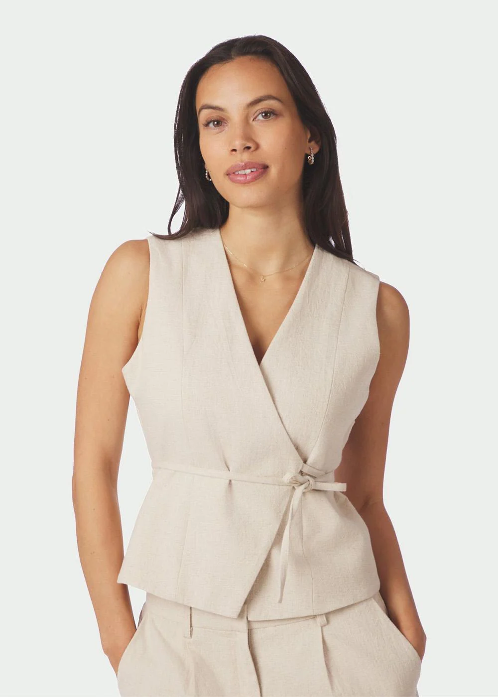 Samara Ramie Waistcoat - Natural - Image 3