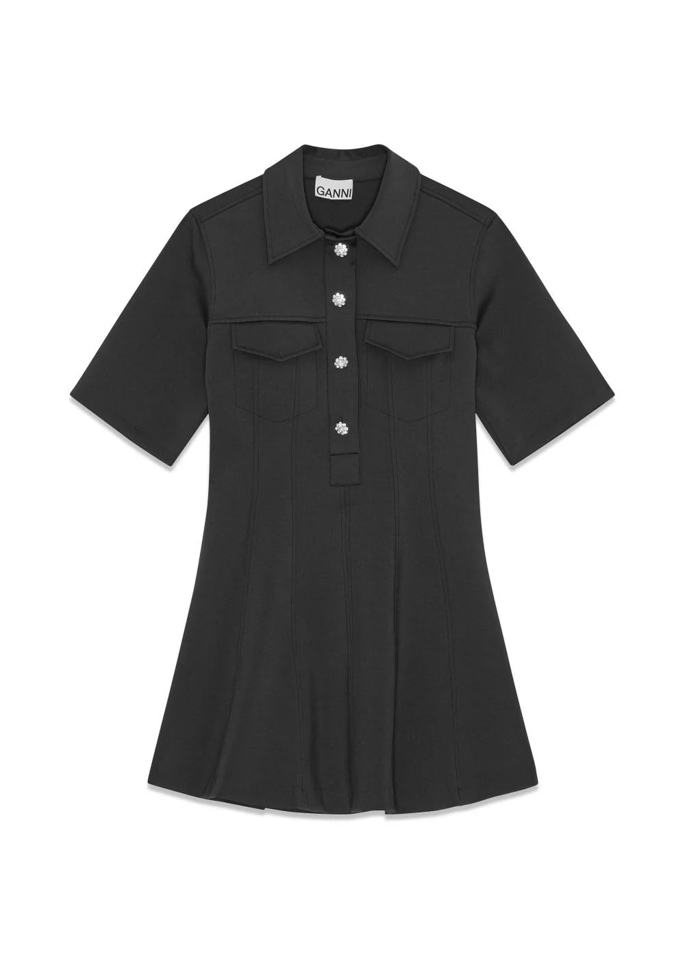 Scuba Neoprene Fitted Mini Dress - Phantom
