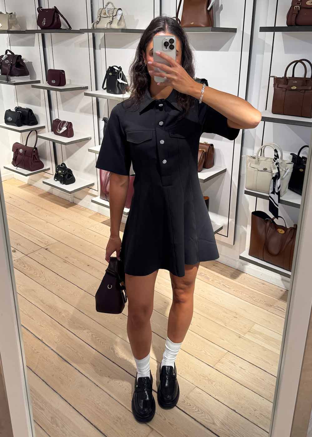 Scuba Neoprene Fitted Mini Dress - Phantom - Image 2