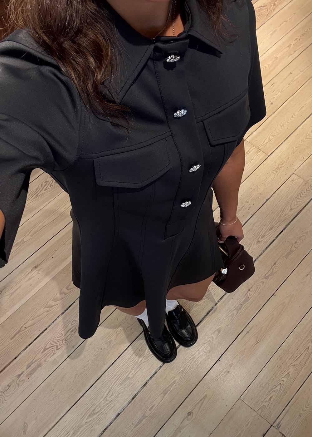 Scuba Neoprene Fitted Mini Dress - Phantom - Image 4