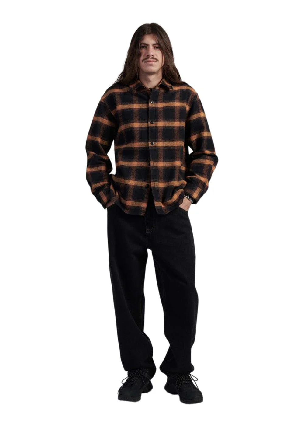 Sebastian Shirt LS - Black/Brown - Image 3
