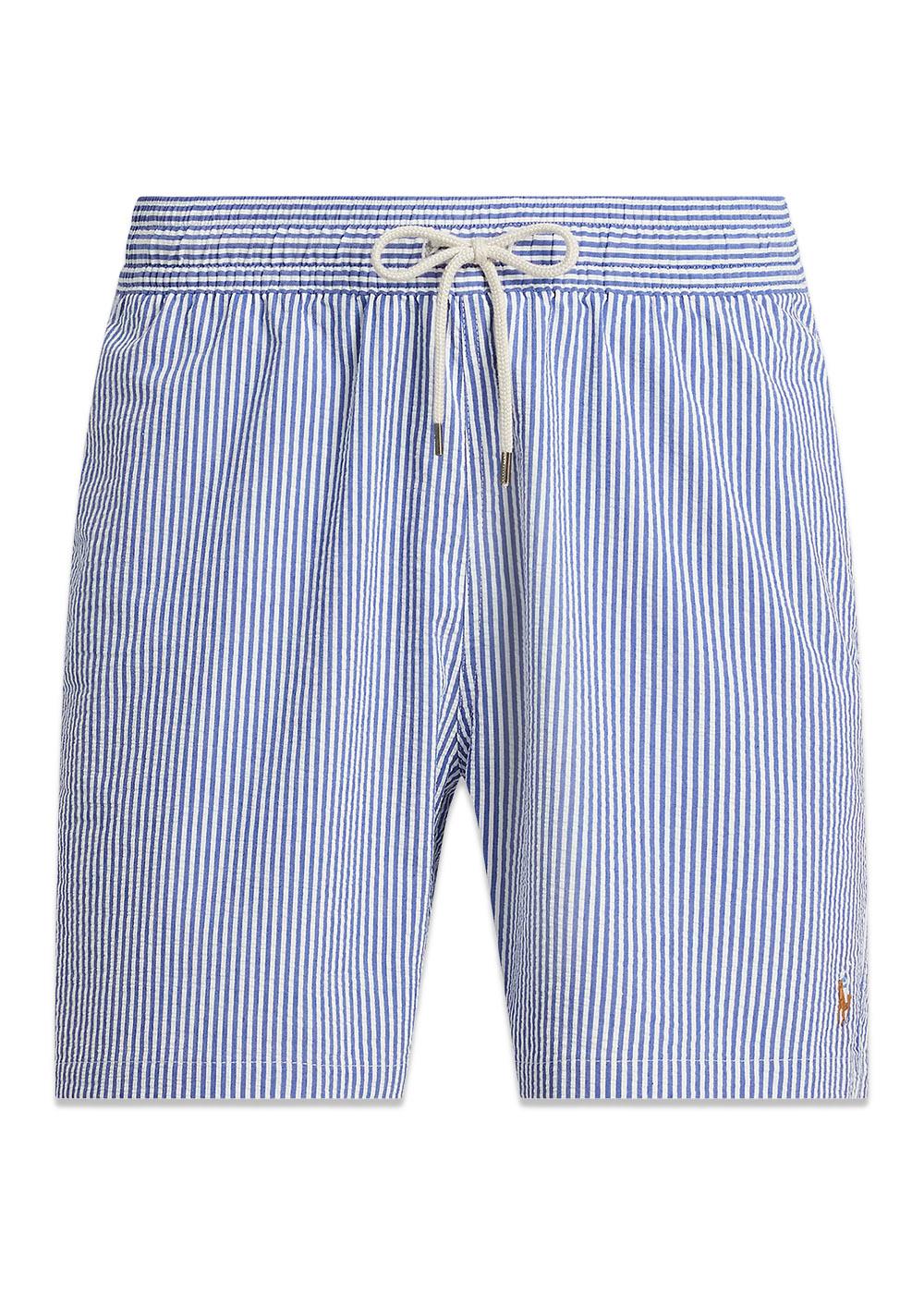 Seersucker Traveler short - Blue Stripe