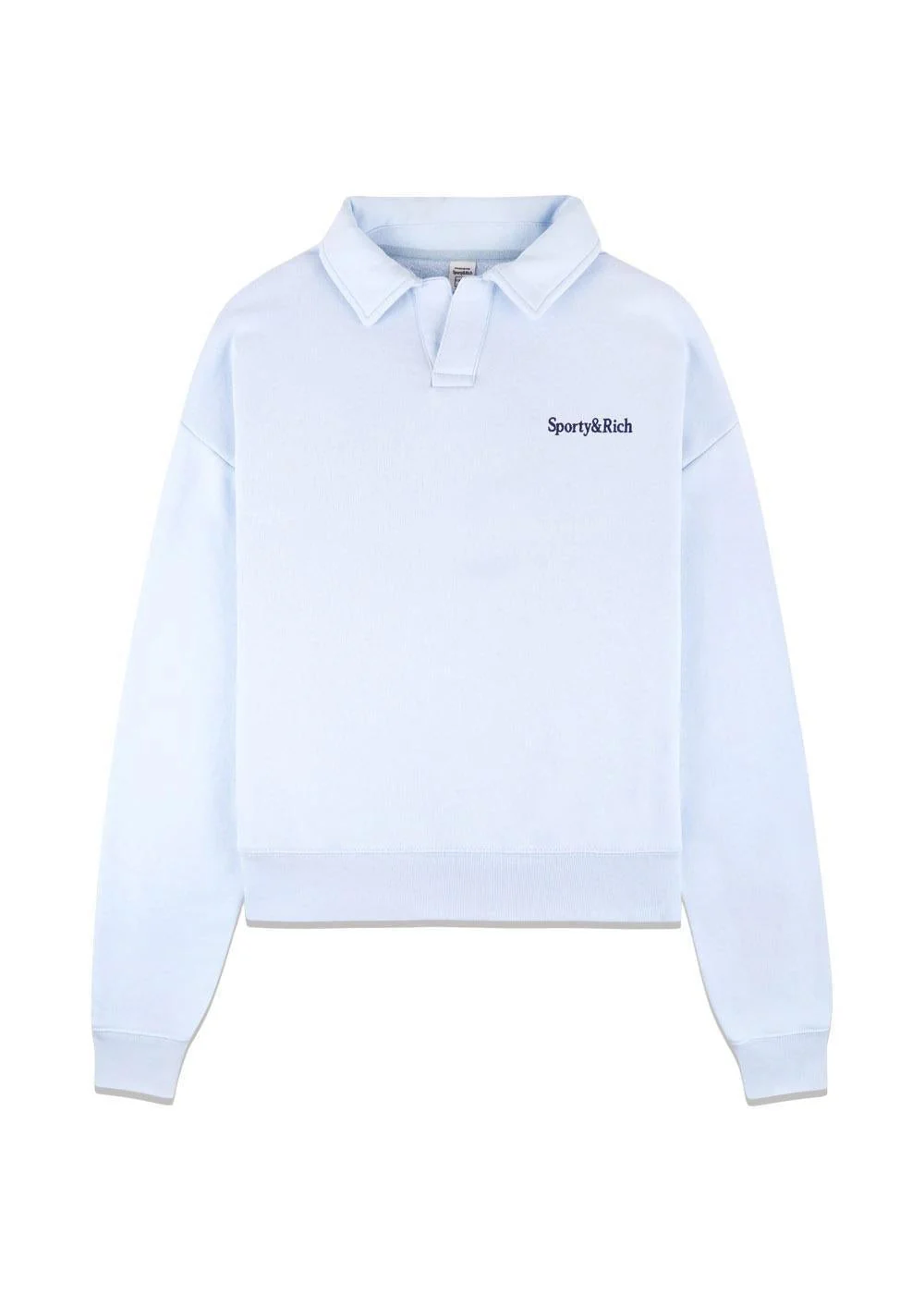 Serif Logo Embroidered Polo - Ciel
