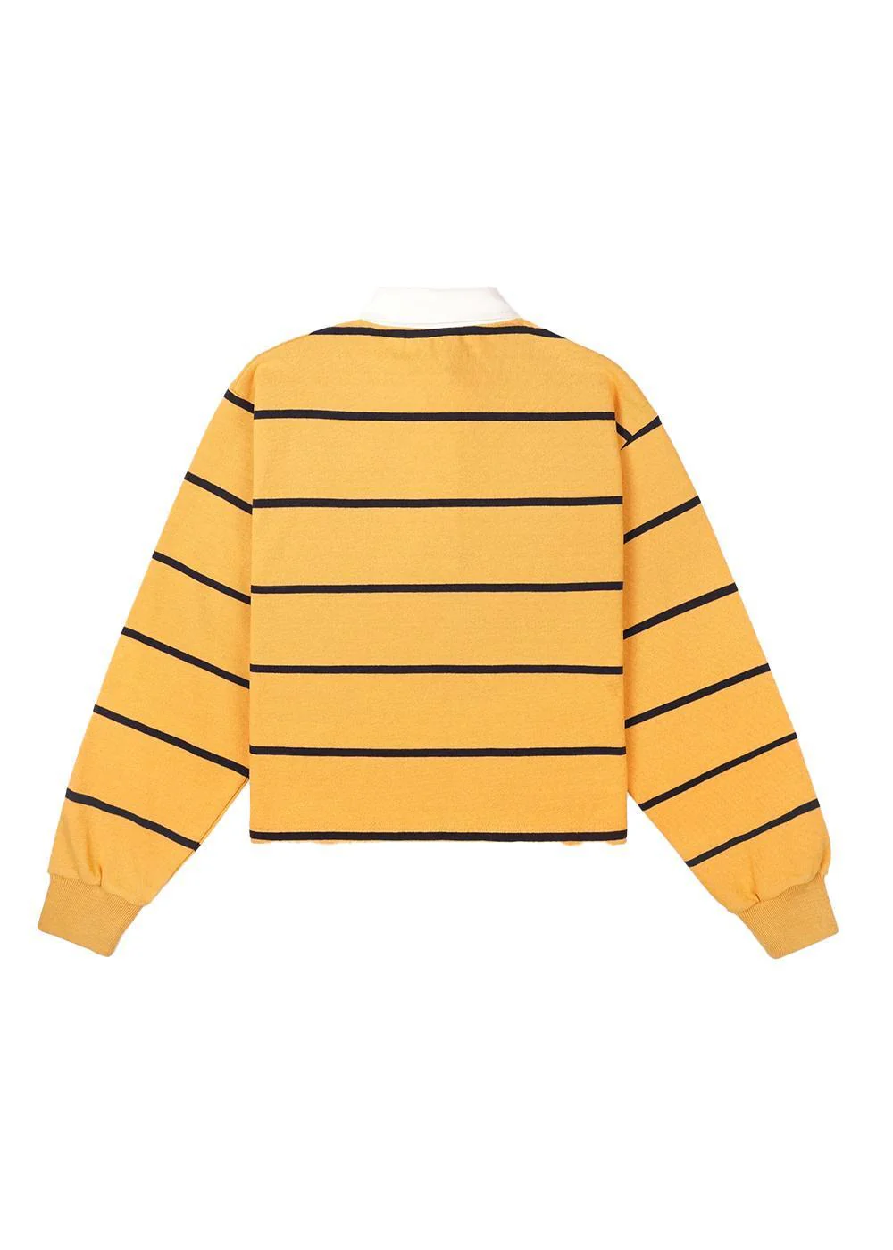 Serif Logo Rugby Polo - Faded Gold/White/Dark Navy - Image 2