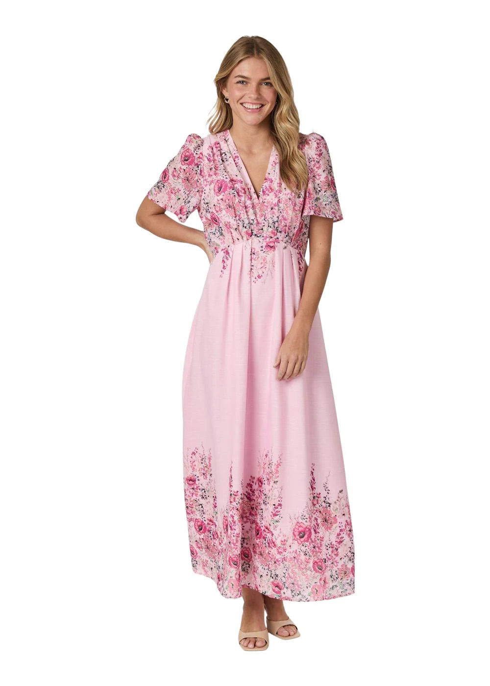 Serna Flower Print Dress - Light Pink - Image 3