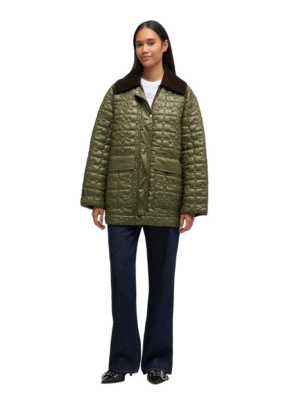 Shiny Quilt Jacket - Kalamata - Image 2