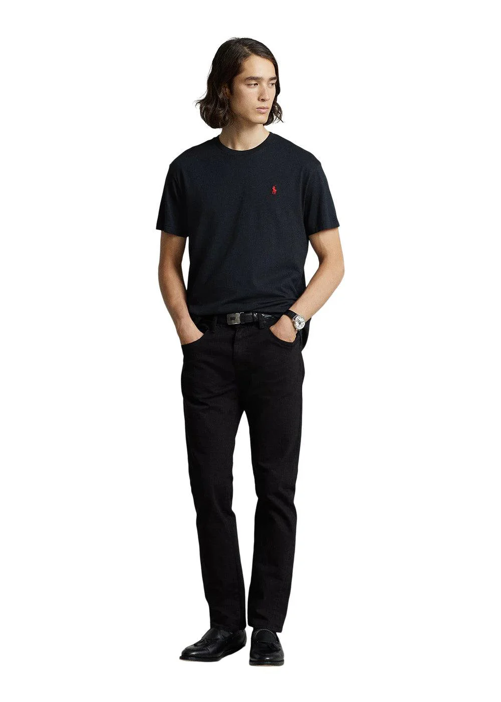 Short Sleeve Custom Slim Fit T-Shirt - Black - Image 2
