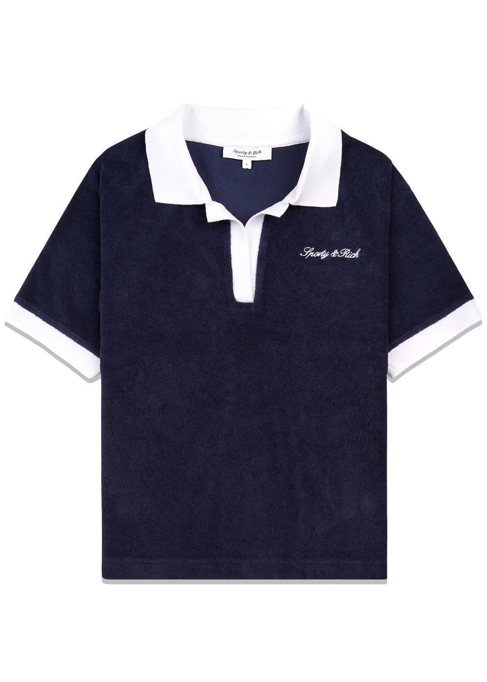 Signature Logo Terry Polo - Dark Navy/White