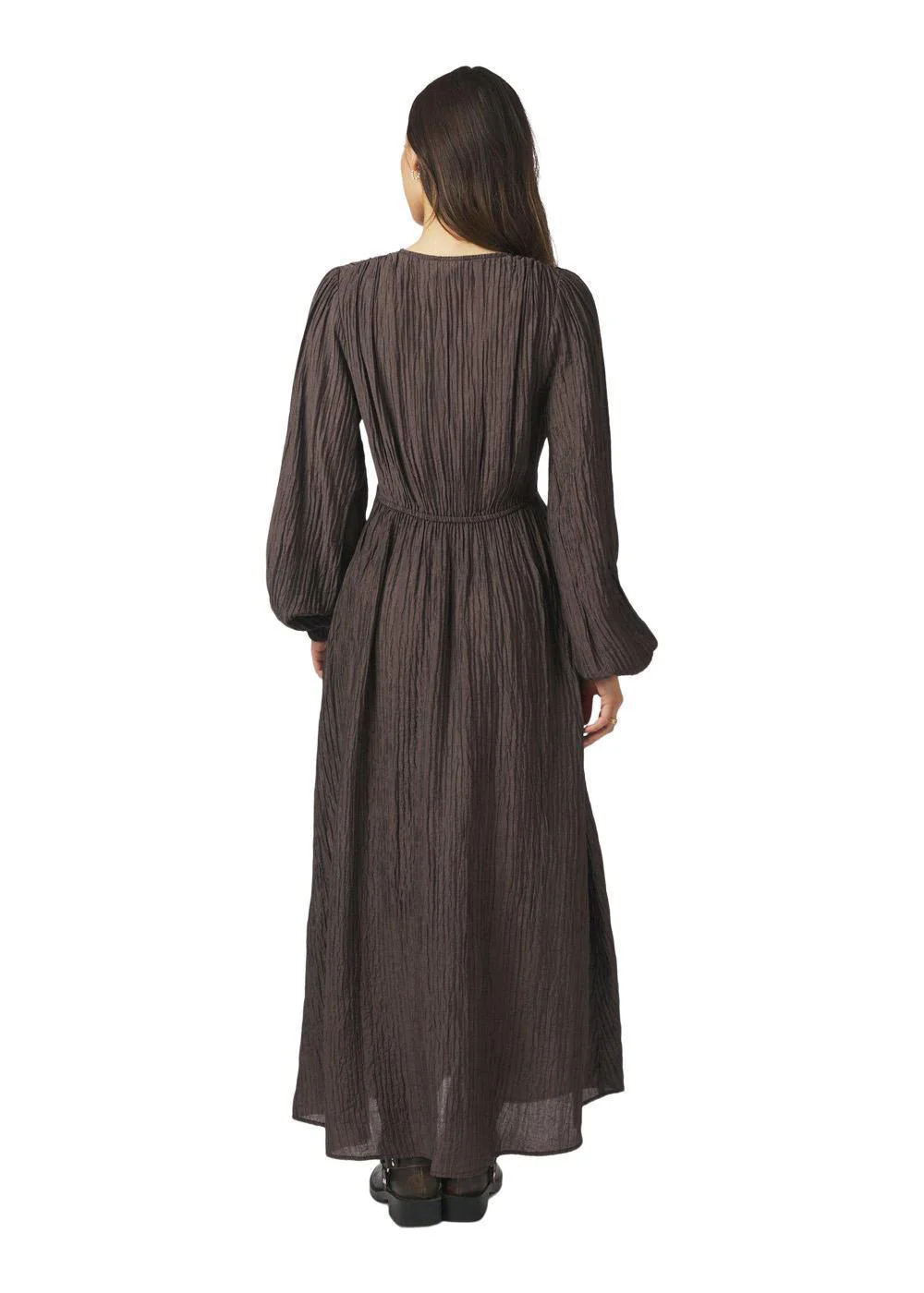 Silfi Crepe Dress - Dark Brown - Image 4