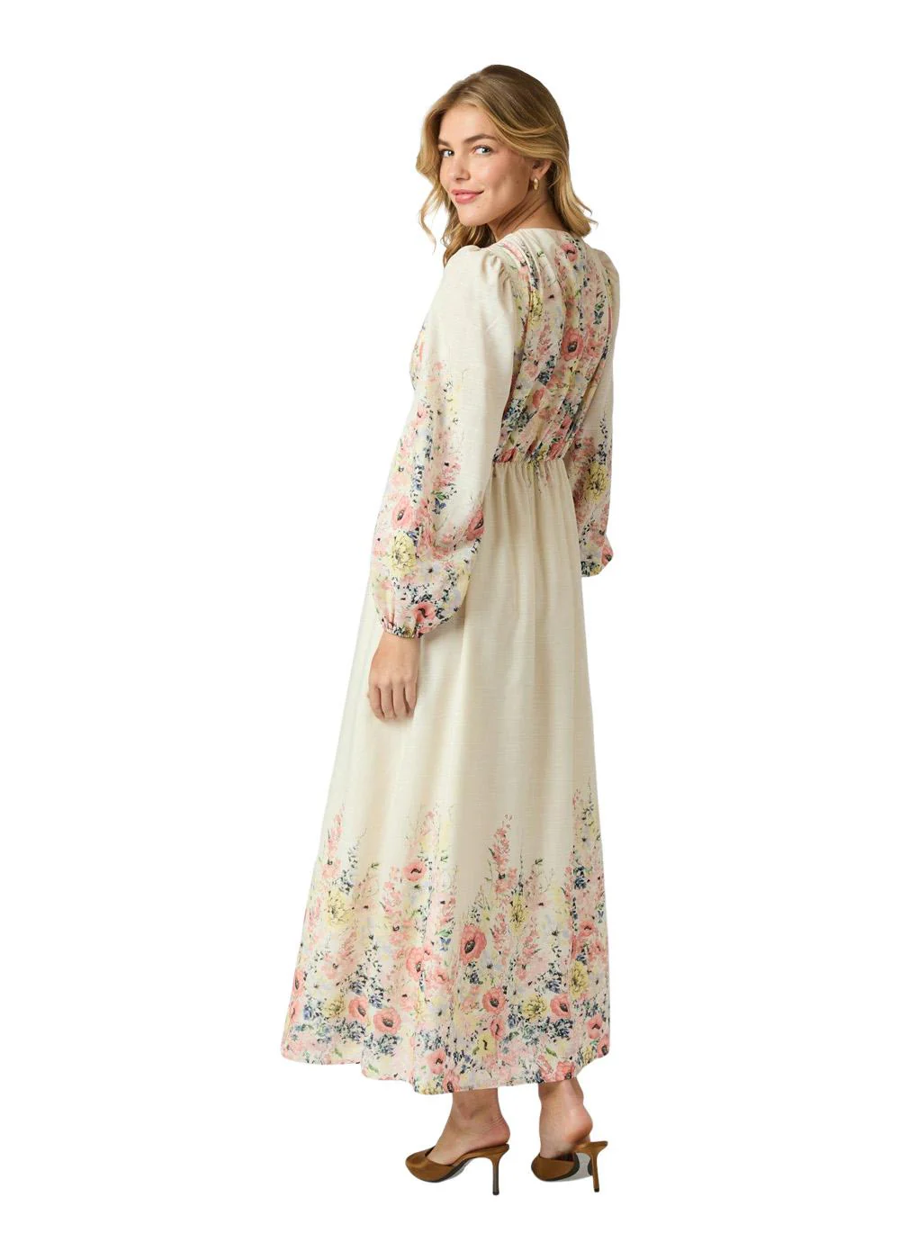 Silfi Flower Print Dress - Creme - Image 4