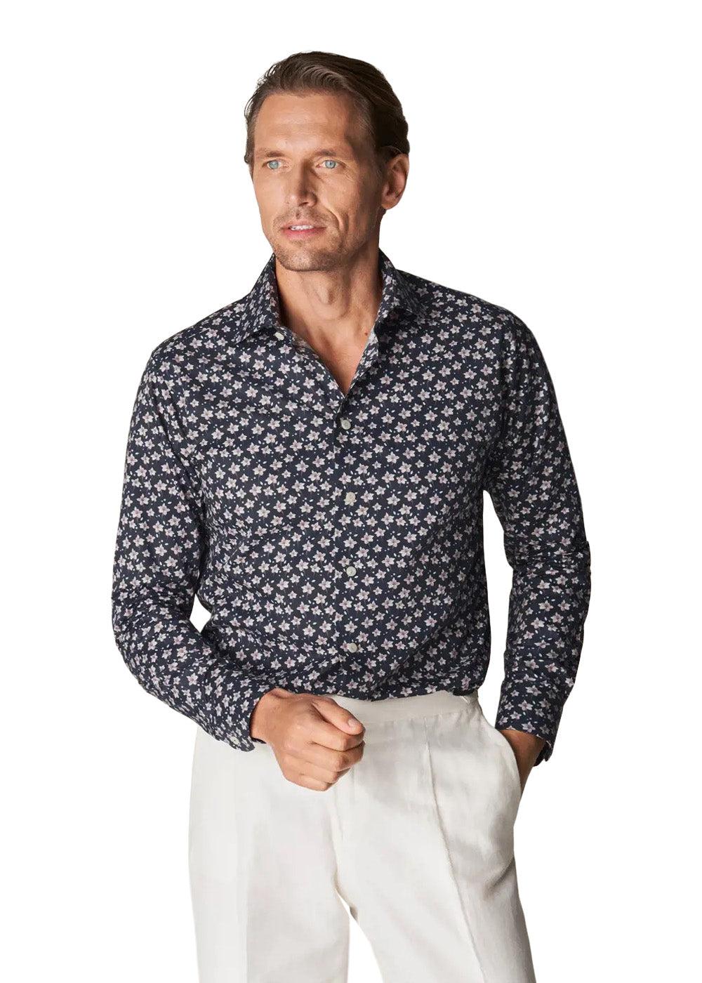 Slim - Floral Print Signature Twill - Navy - Image 2