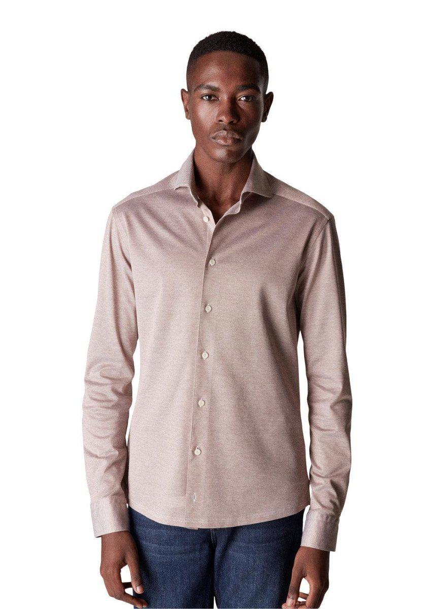 Slim-Oxford Pique Shirt - Beige - Image 2
