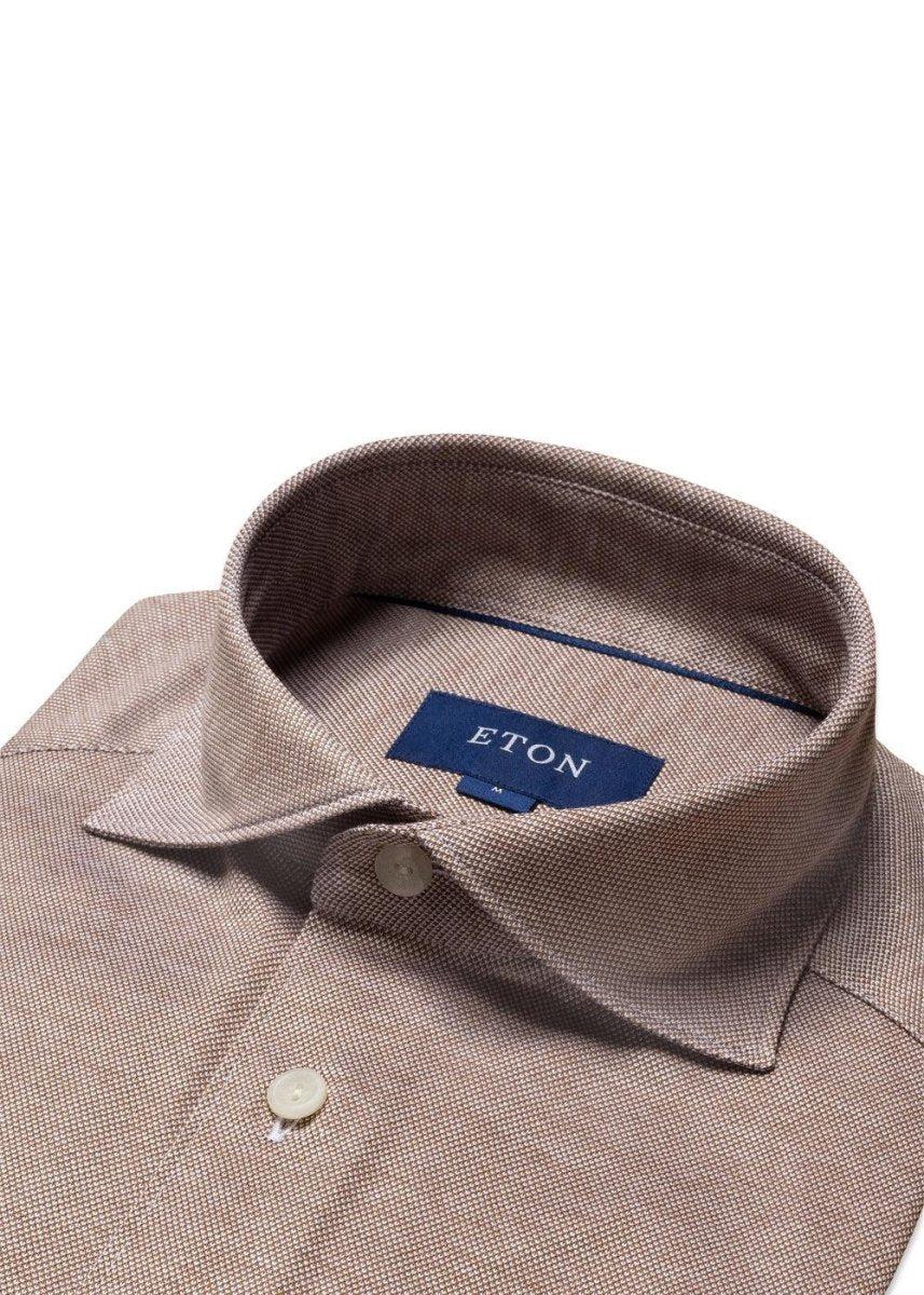 Slim-Oxford Pique Shirt - Beige - Image 7