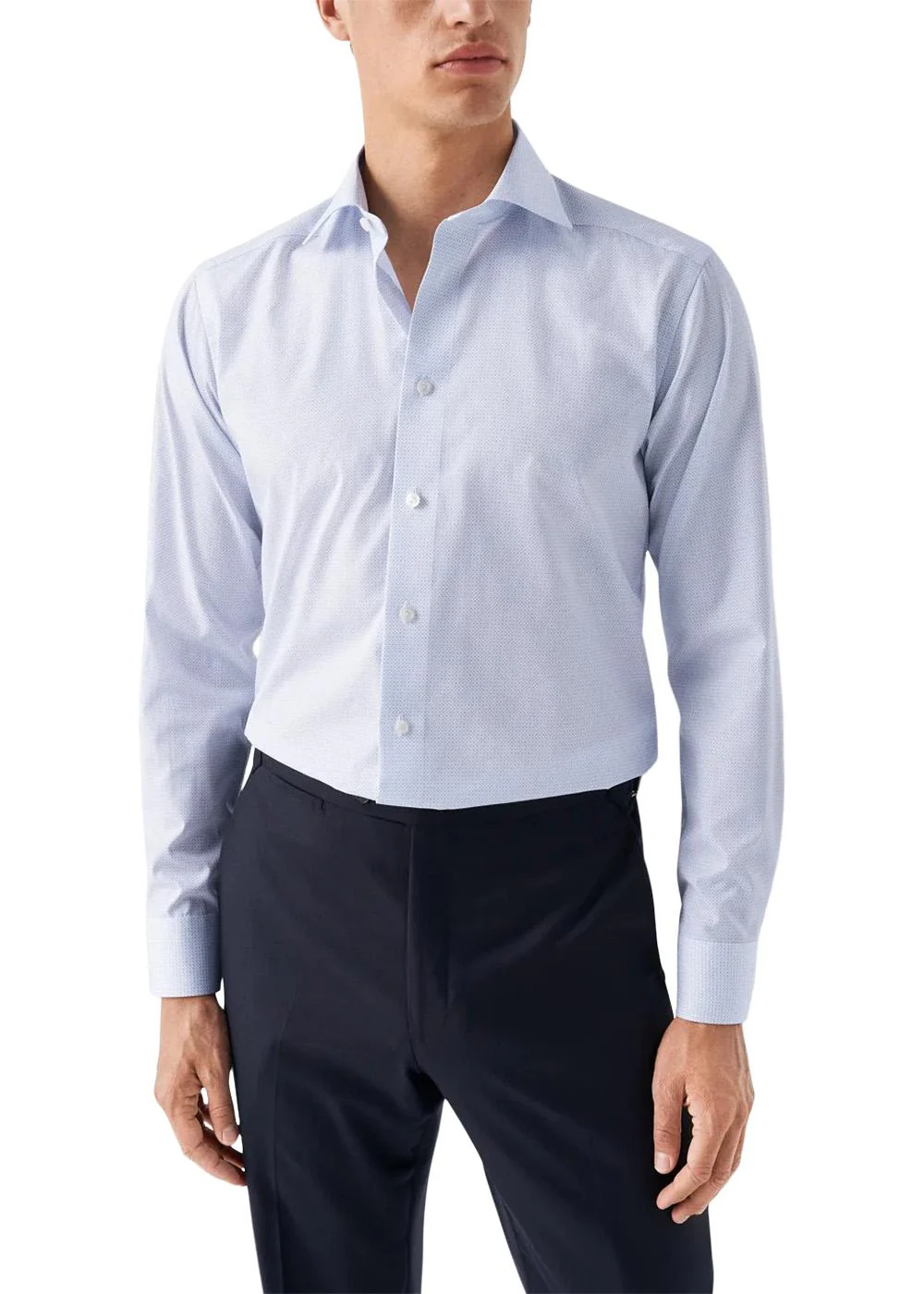 Slim Poplin Shirt - Light Blue - Image 2
