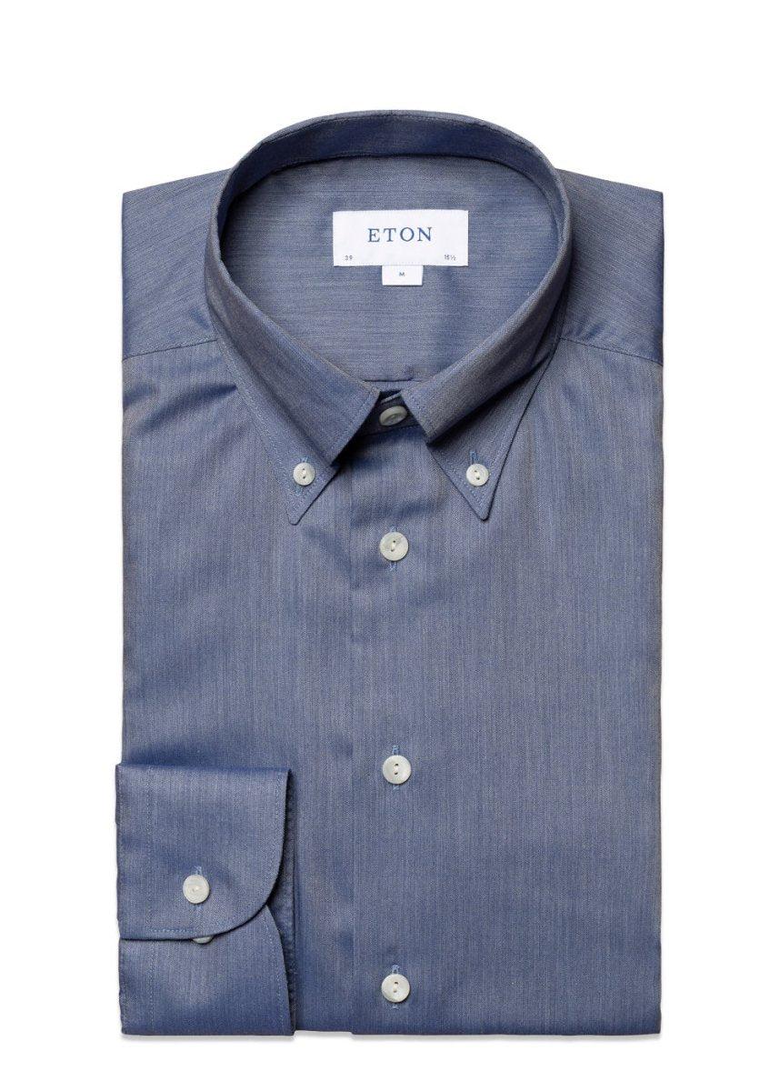 Slim-Twill Button Down Shirt - Blue Purple - Image 3