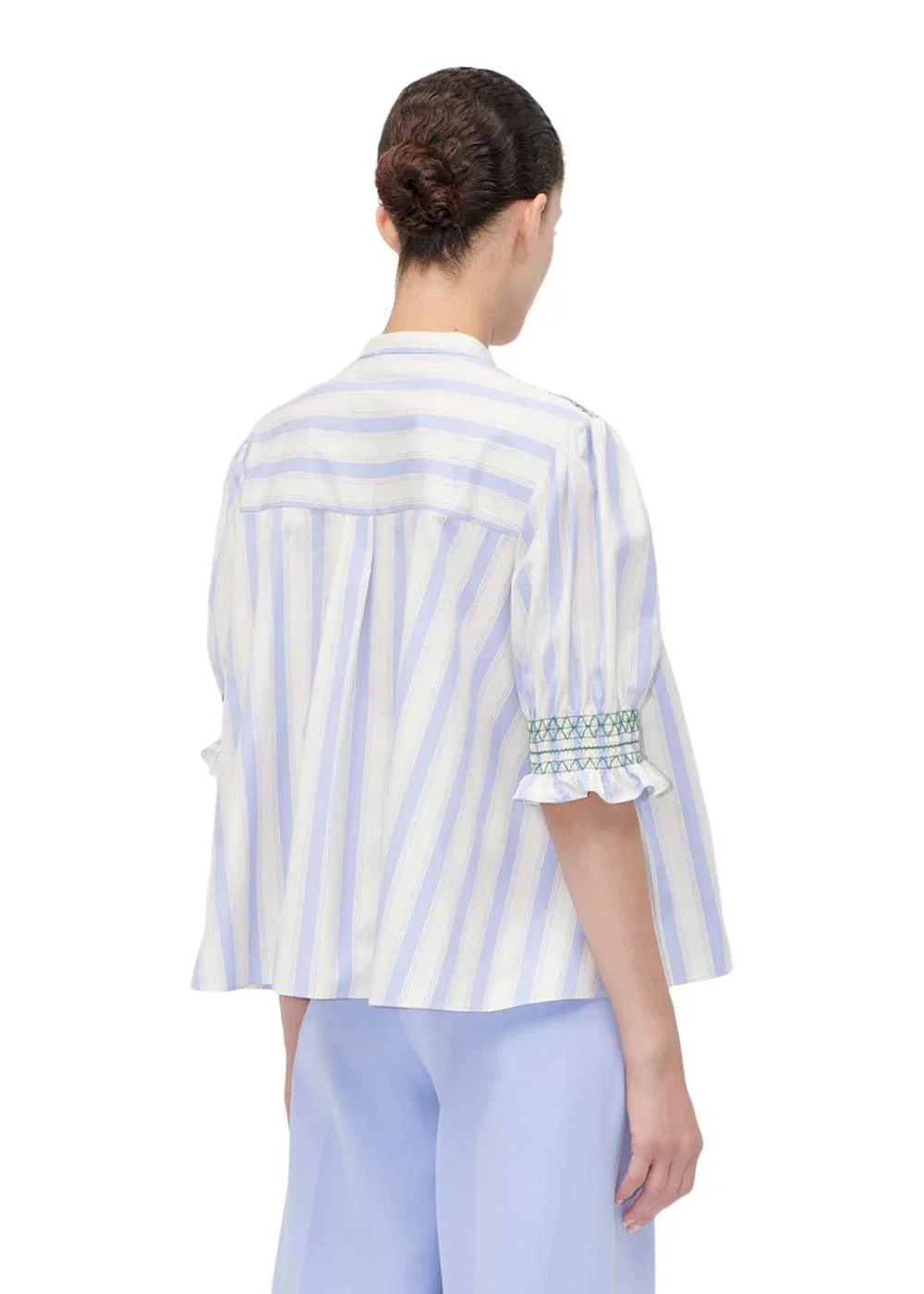 SMOCKED GATHERED TOP - Pastel Stripes - Image 4