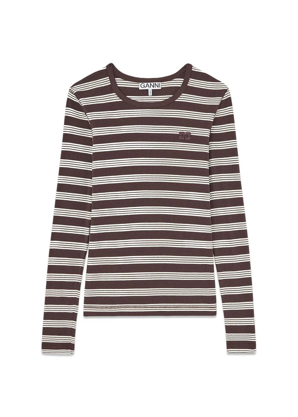 Soft Cotton Rib Longsleeve Top Stripe - Mole