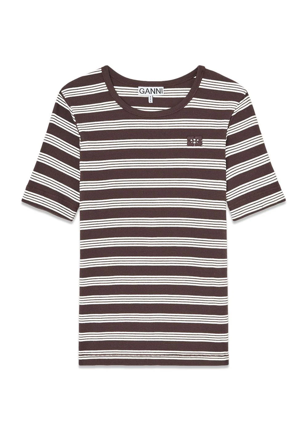 Soft Cotton Rib Short Sleeve T-Shirt Stripe - Mole