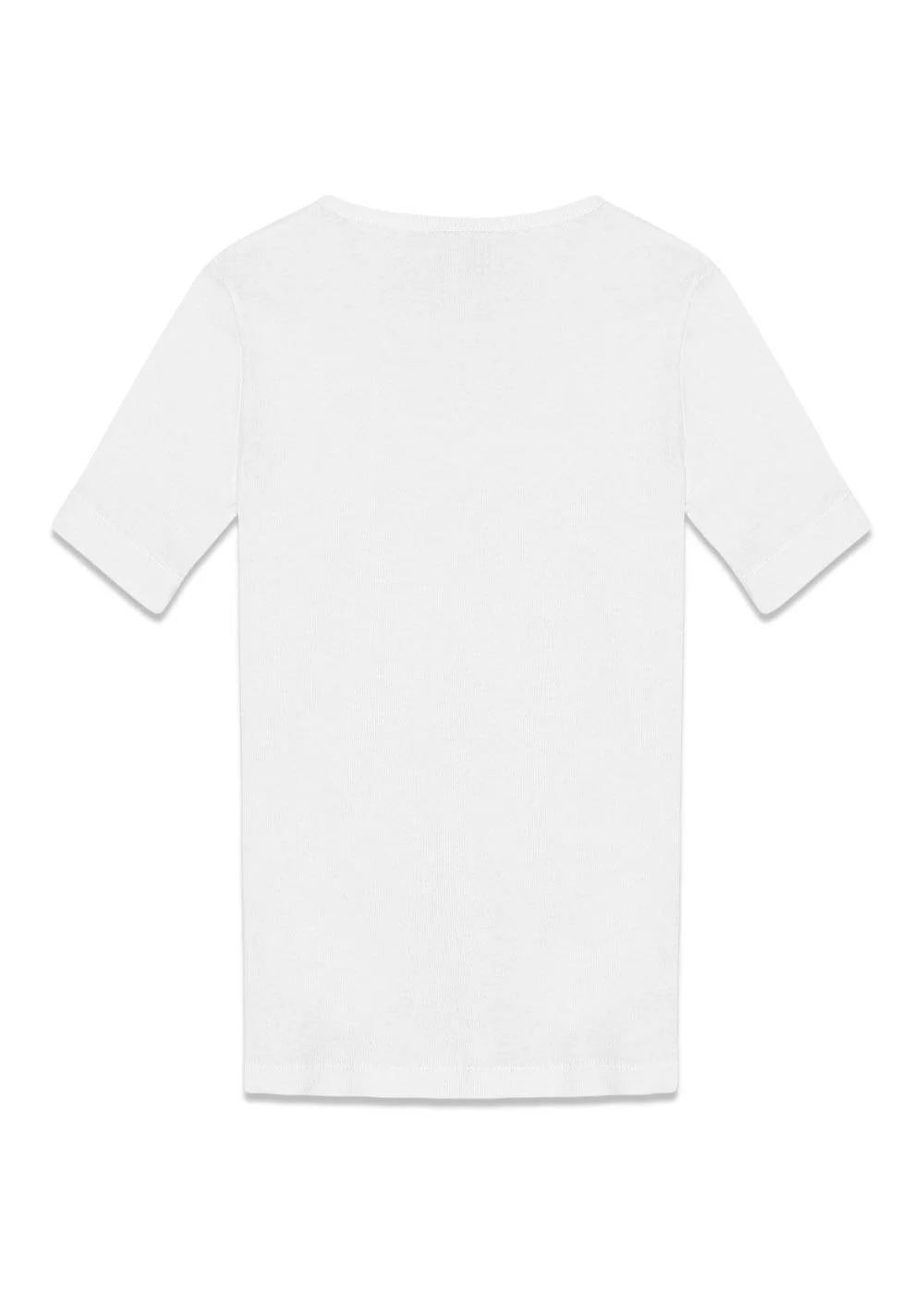Soft Cotton Rib Short Sleeve TShirt - Bright White - Image 2