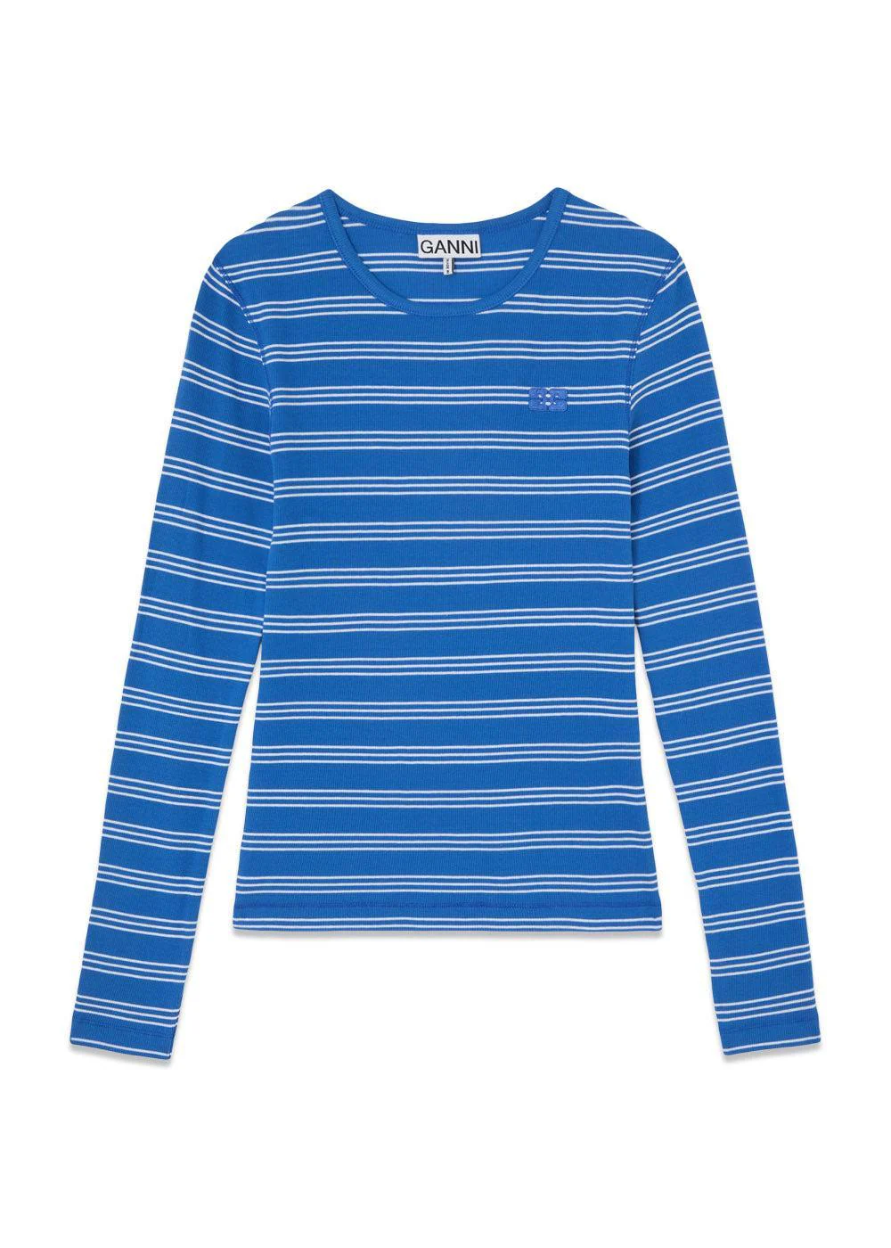 Soft cotton rib stripe LS - Nouvean Navy